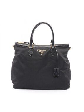 Prada Handbag Black Nylon Leather